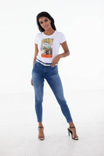HASHTAG QUEENS BLUE JEANS WITH SEE THRU WINDOW